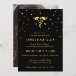 Convites para Graduação de Enfermagem | Dourado e 