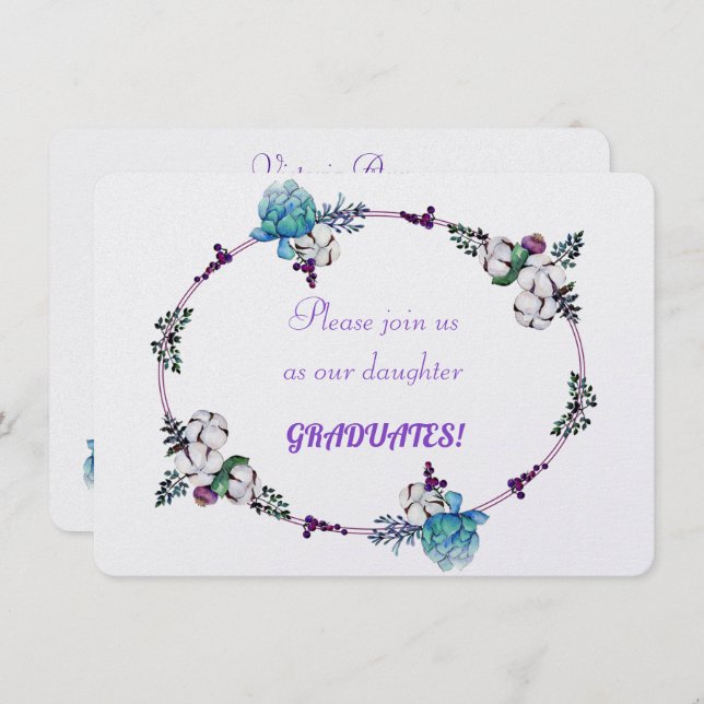 Convites para Graduação de Filha (Frente/Verso)