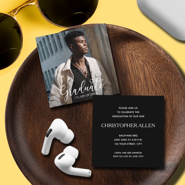 Convites para Graduação de Fotos em Quadrado SMALL (SMALL 2.5" x 2.5" graduation invitations - hand out to friends and family,  put in announcements)