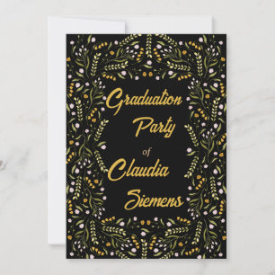 Convites para Graduação Floral Retro-elegante