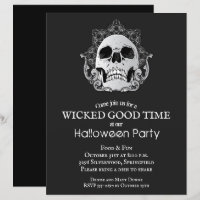 Convites para Halloween do Caveira Gótica de Orçam