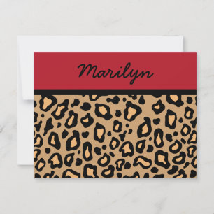 Convites para Impressão de Leopardo Personalizados