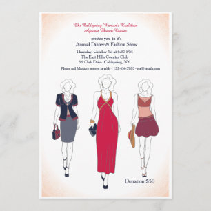 Convites para Jantar e Desfile de Moda