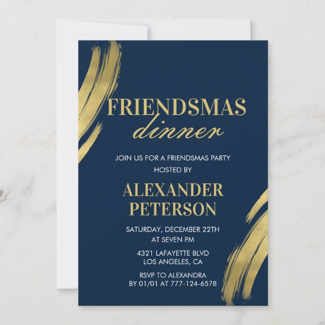 Convites para jantar Friendsmas em Dourado Naval (Frente)