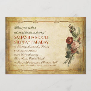 convites para janto de ensaio de papel shabby vint