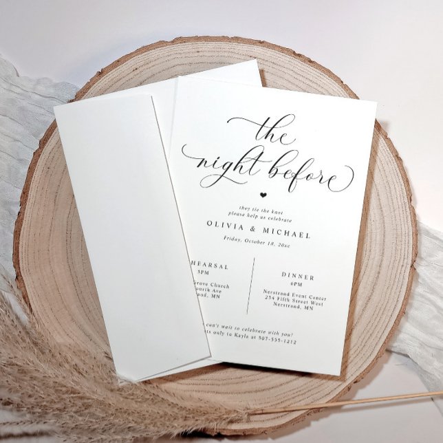 Convites para Janto de ensaio para ensaio de casam (Rehearsal dinner invitations that are modern, romantic and elegant yet simple.)