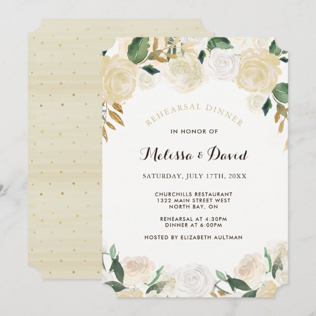 Convites para Janto de Ensaios Dourados e de Champ (Frente/Verso)