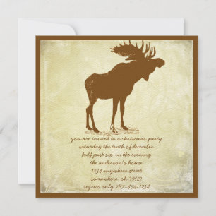 Convites para Janto de Natal Rustic Moose