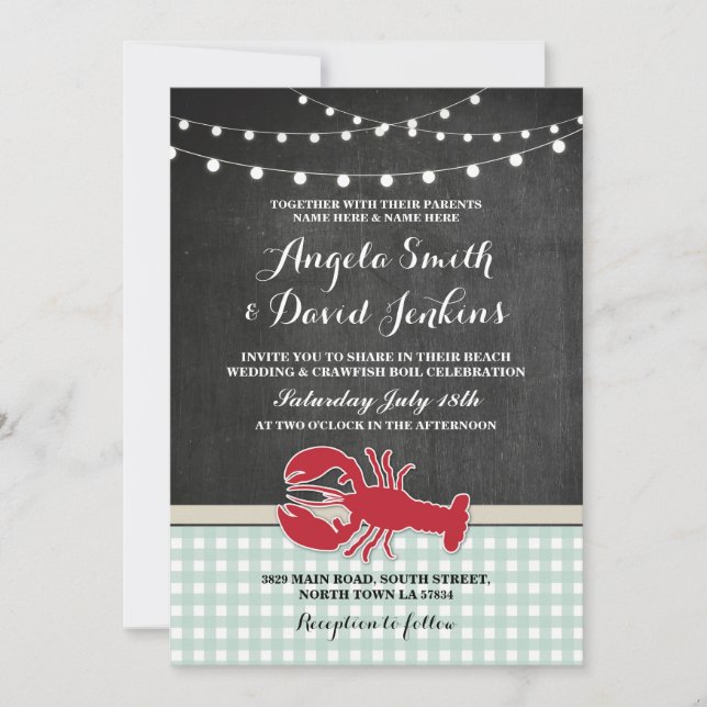Convites para Lagostas de Calda de Casal de Praia (Frente)
