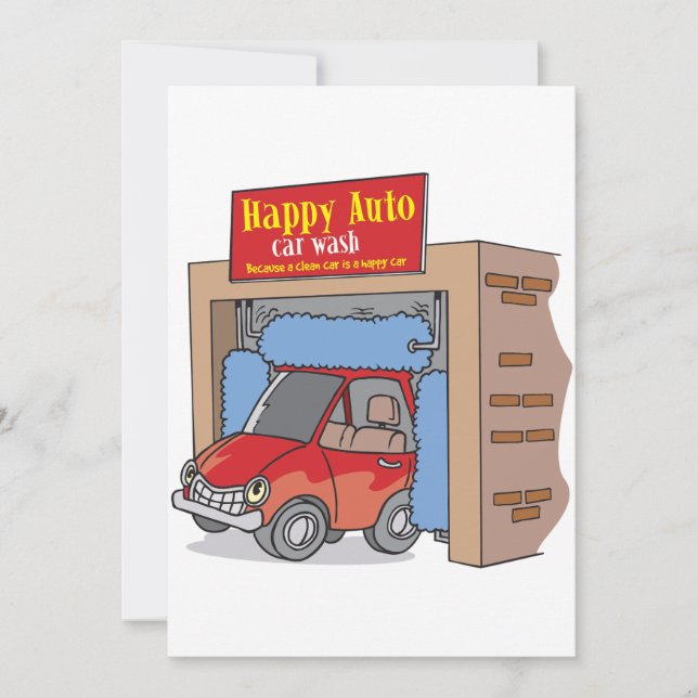 Convites para Lavagem de Carros Happy Auto (Frente)