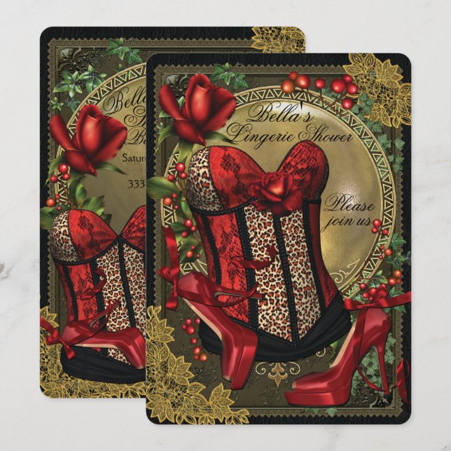 Convites para lingerie e Chá (Frente/Verso)