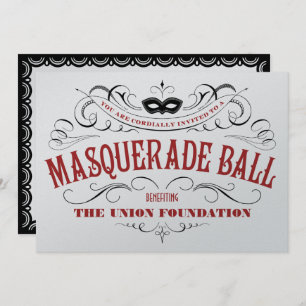 Convites para Mascarada de Prata Elegante