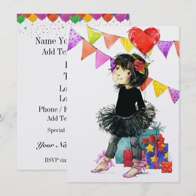 Convites para Meninas Bonitas (Frente/Verso)