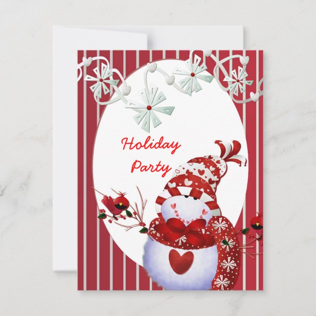 Convites para MODELO do Snowman do Feriado (Frente)