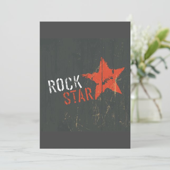 Convites para Música Rock Star (Em pé/Frente)