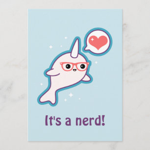 Convites para Nerd de chá de bebê Narwhal Azul