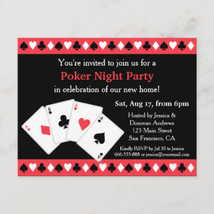 Convites para Noite de Jogo de Poker na Festa de I
