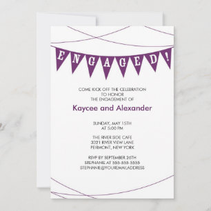 Convites para Noivado de Banner Roxo