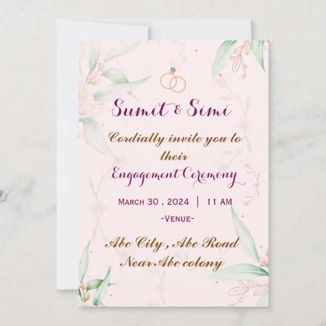 Convites para noivados (Frente)