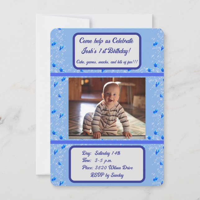 Convites para o Aniversário do Bebê (Frente)