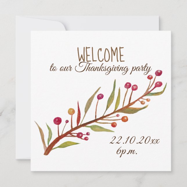 Convites para o Dia de Ação de Graças (Frente)