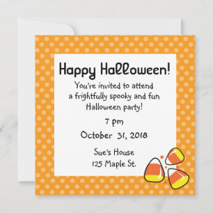 Convites para o Festa de Halloween da Candy Corn