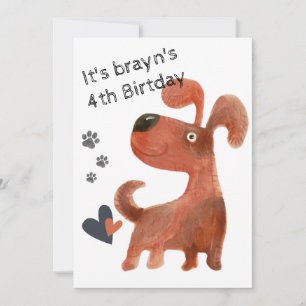 convites para o quarto aniversário de cachorros fo