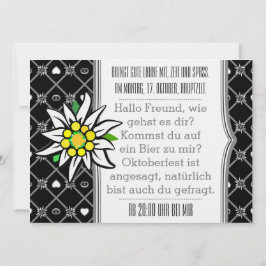 Convites para Oktoberfest preto e branco