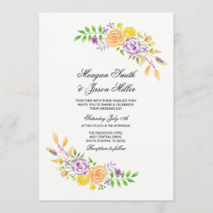 Convites para Pêssego Roxo de Flores para casament