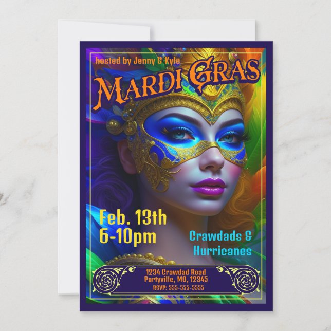 Convites para Poster do Mardi Gras (Frente)