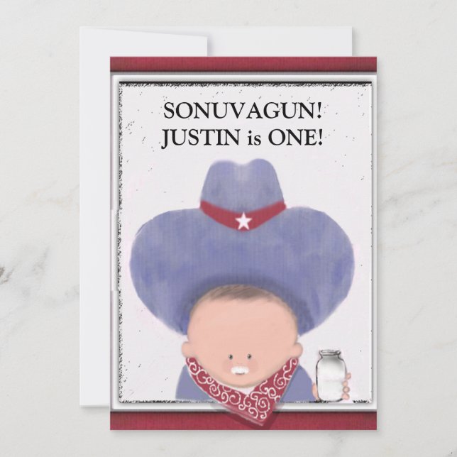 Convites para primeiro aniversario de Menino (Frente)