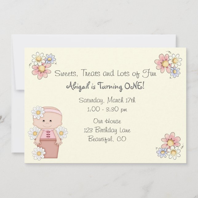 Convites para primeiros aniversarios para bebês de (Frente)