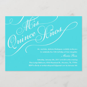 Convites para Quinceanera Azul Turquesa