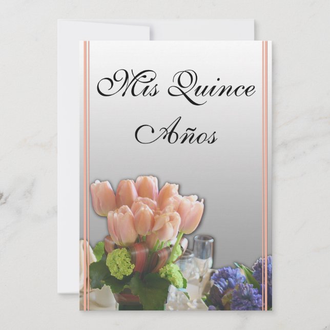 Convites para Quinceanera em Espanhol (Frente)