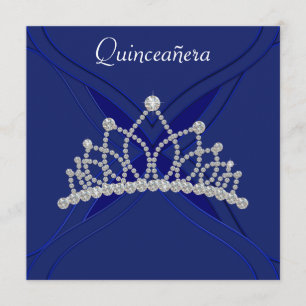 Convites para Quinceanera Real Azul e Branco