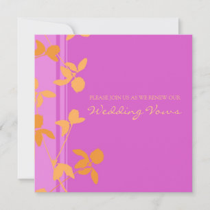 Convites para Renovação de Vow de Casamento Laranj