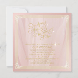 Convites para rosa Dourado e Blush