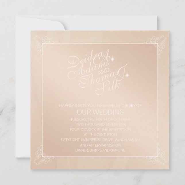 Convites para rosa Dourado e Blush (Verso)