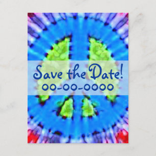 Convites para Sinais de Paz de Tie Dye Brilhante