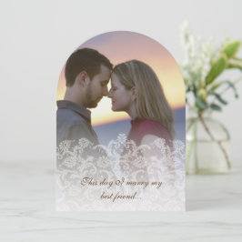 Convites para Vintage Lace Damask Foto de Casament