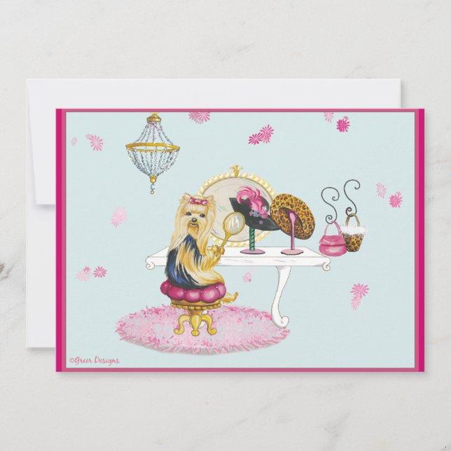 Convites para Yorkie Boudoir (Frente)