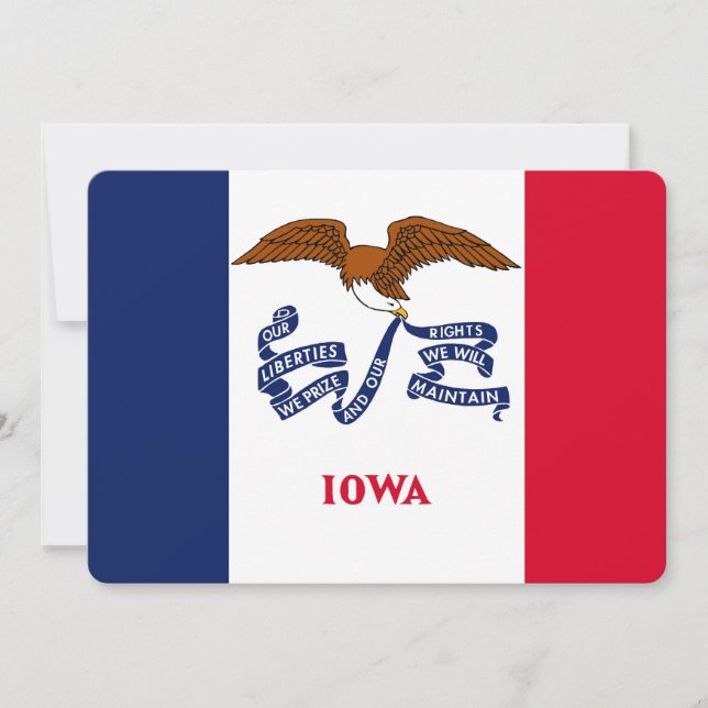Convites patrióticos com a bandeira de Iowa (Frente)