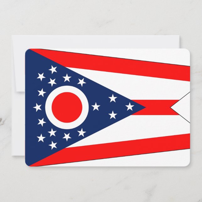 Convites patrióticos com a bandeira de Ohio (Frente)
