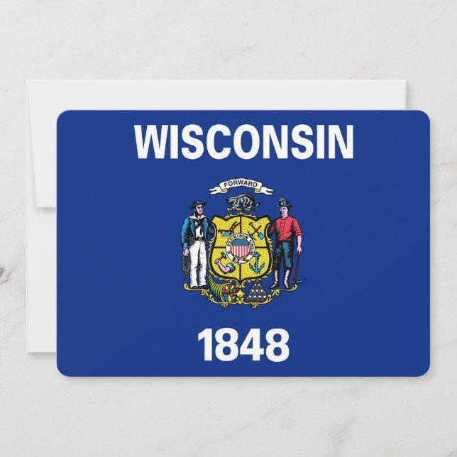 Convites patrióticos com a bandeira de Wisconsin (Frente)