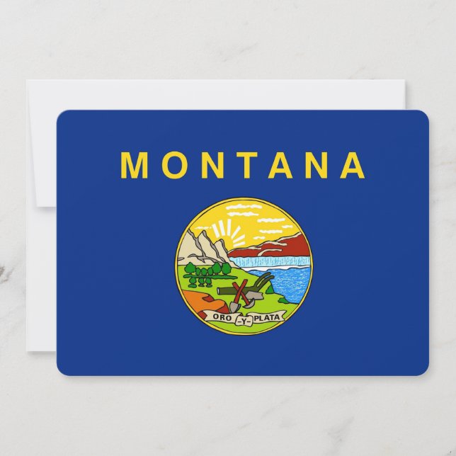 Convites patrióticos com bandeira de Montana (Frente)