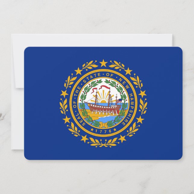 Convites patrióticos com bandeira de New Hampshire (Frente)