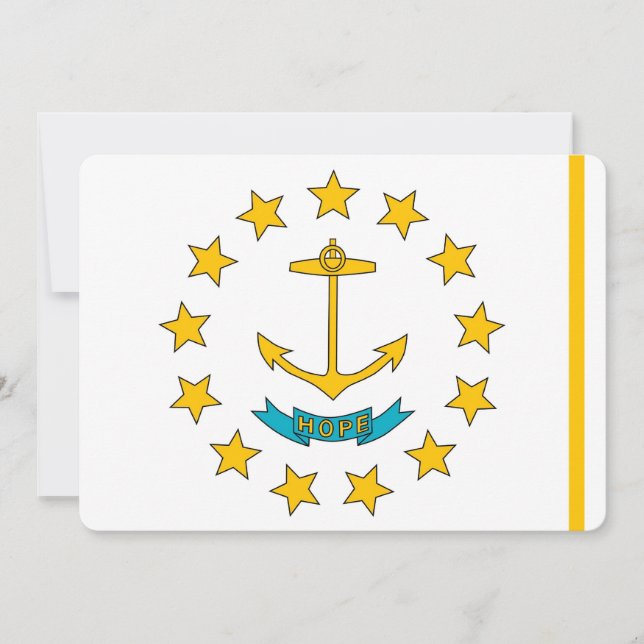 Convites patrióticos com bandeira de Rhode Island (Frente)