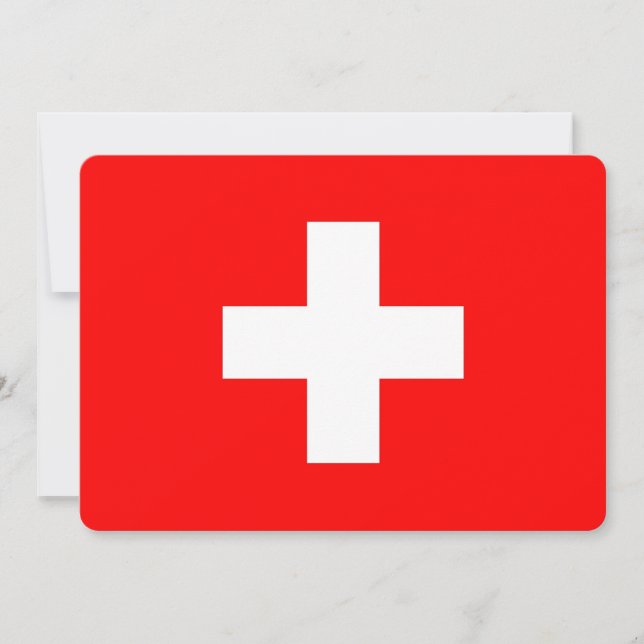 Convites patrióticos com bandeira de Suiça (Frente)