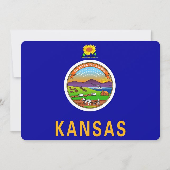 Convites patrióticos com bandeira do Kansas (Frente)