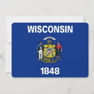 Convites patrióticos com Wisconsin Flag